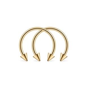 Stainless Steel Yellow Gold Horseshoe Jewelry with Spikes